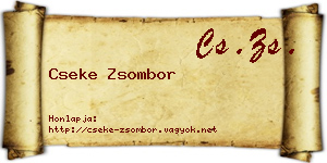 Cseke Zsombor névjegykártya